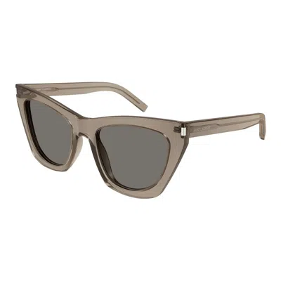 Shop Saint Laurent Eyewear Sunglasses In Brown