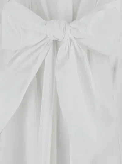 Shop Sara Roka White Chemisier Long Dress In Techno Fabric Woman
