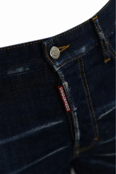 Dsquared2 Blue Cotton Blend Jeans In Blue