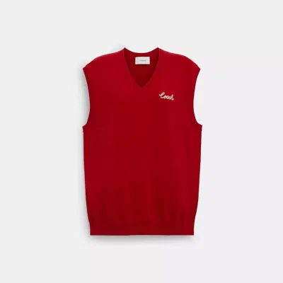 Shop Coach Outlet Sweater Vest In Red