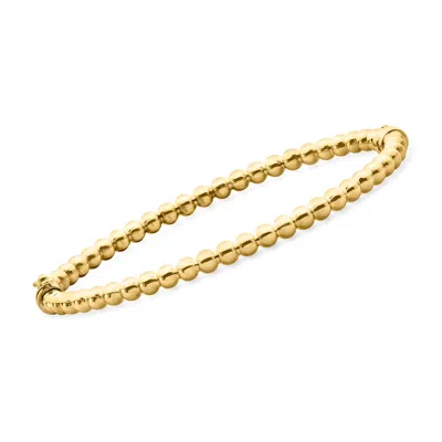 Shop Ross-simons Italian 14kt Yellow Gold Beaded Bangle Bracelet In Multi