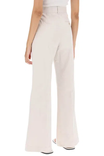 Shop Polo Ralph Lauren Cotton Bootcut Pants In Bianco