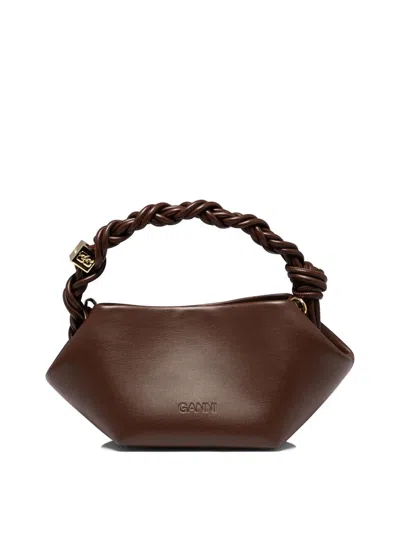 Shop Ganni "bou Mini" Handbag In Brown