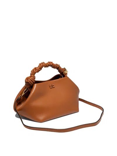 Shop Ganni "small Bou" Handbag In Brown