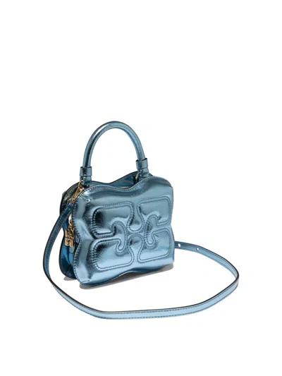 Shop Ganni "small Butterfly" Handbag In Blue