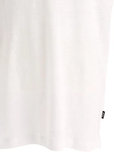 Shop Hugo Boss "tiburt" Linen T-shirt In White