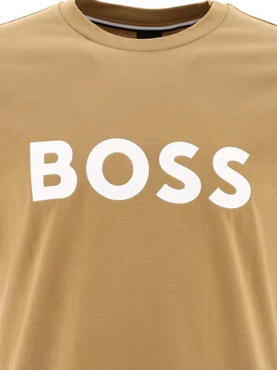 Shop Hugo Boss "tiburt" T-shirt In Beige
