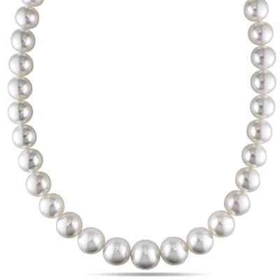Mimi & Max 10-12mm White South Sea Graduated Pearl Strand Necklace With 14k Yellow Gold Clasp In White