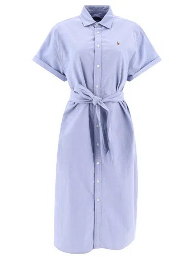 Shop Polo Ralph Lauren "pony" Shirt Dress In Blue