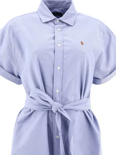 Shop Polo Ralph Lauren "pony" Shirt Dress In Blue