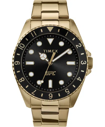 Shop Timex Men's 42mm Quartz Watch In Gold