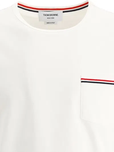 Shop Thom Browne T-shirt "rwb Pocket" In White