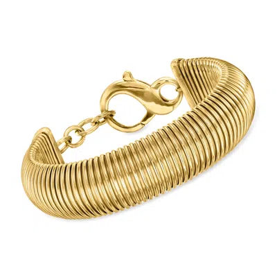 Shop Ross-simons Italian 18kt Gold Over Sterling Tubogas Bracelet In Multi