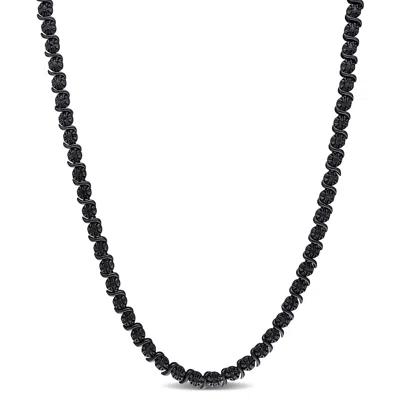 Mimi & Max 1/2ct Tw Black Diamond Tennis Necklace In Sterling Silver In Black