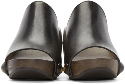 Shop Chloé Black Wooden Clog Heels