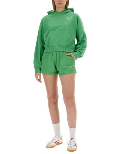 Shop Sporty And Rich Sporty & Rich Short With Logo In Green