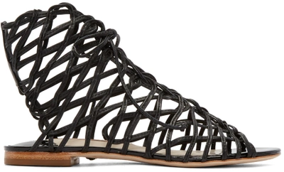 Sophia Webster Black Leather Delphine Gladiator Sandals