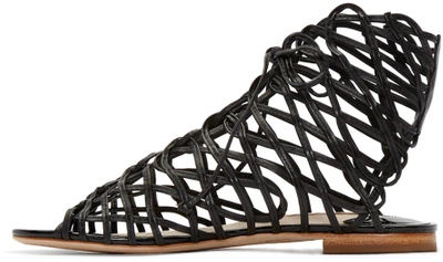 Shop Sophia Webster Black Leather Delphine Gladiator Sandals