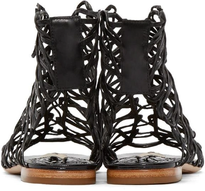 Shop Sophia Webster Black Leather Delphine Gladiator Sandals