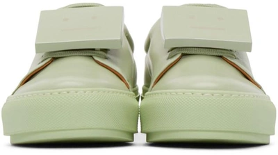Shop Acne Studios Green Leather Adriana Turnup Sneakers