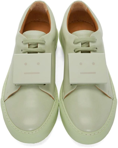 Shop Acne Studios Green Leather Adriana Turnup Sneakers