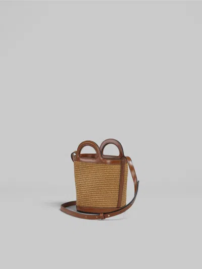 Shop Marni Tropicalia Small Bucket Bag In 00m50 Rawsienna