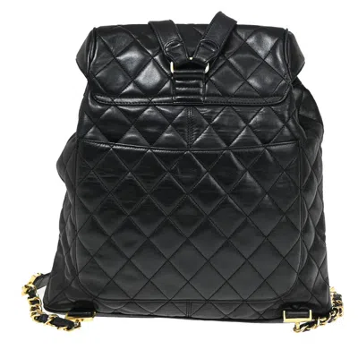 Pre-owned Chanel Matelassé Black Leather Backpack Bag ()