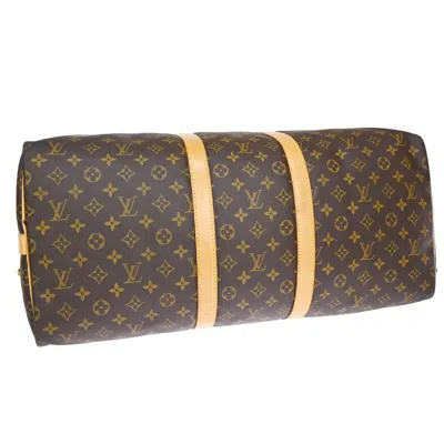 Pre-owned Louis Vuitton Keepall Bandouliere 55 Brown Canvas Travel Bag ()
