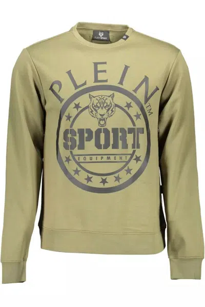 Shop Plein Sport Cotton Blend Logo Men's Sweatshirt In Green
