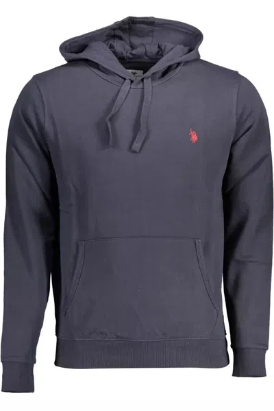 Shop U.s. Polo Assn U. S. Polo Assn. Chic Hooded Cotton Sweatshirt With Men's Logo In Blue