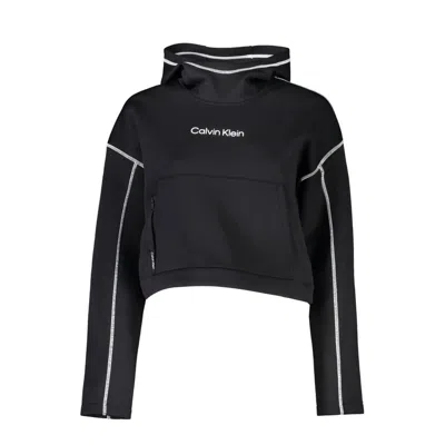 Shop Calvin Klein Chic Hooded Sweatshirt With Contrasting Women's Details In Black