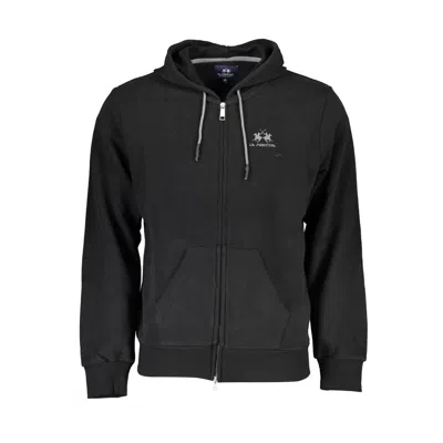 Shop La Martina Sleek Hooded Cotton Sweatshirt In Men's In Black