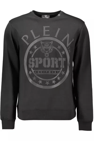 Shop Plein Sport Sleek Round Neck Designer Men's Sweatshirt In Black