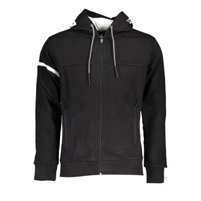 Shop U.s. Grand Polo U. S. Grand Polo Elegant Fleece Hooded Sweater With Contrast Men's Details In Black