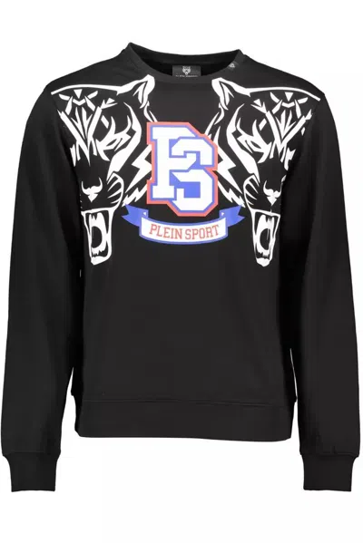 Shop Plein Sport Sleek Contrast Detail Men's Sweatshirt In Black