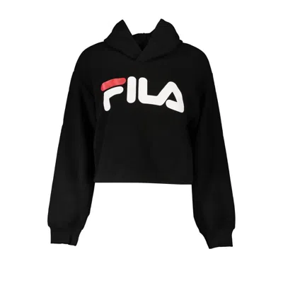 Shop Fila Chic Organic Cotton Hooded Women's Sweatshirt In Black