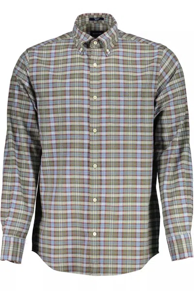 Shop Gant Classic Button-down Men's Shirt In Green