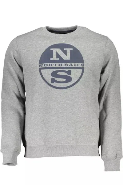 Shop North Sails Round Neck Logo Men's Sweatshirt In Grey
