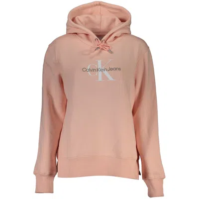 Shop Calvin Klein Chic Fleece Hooded Sweatshirt With Logo Women's Embroidery In Pink