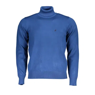 Shop U.s. Grand Polo U. S. Grand Polo Elegant Turtleneck Sweater With Embroide Men's Logo In Blue