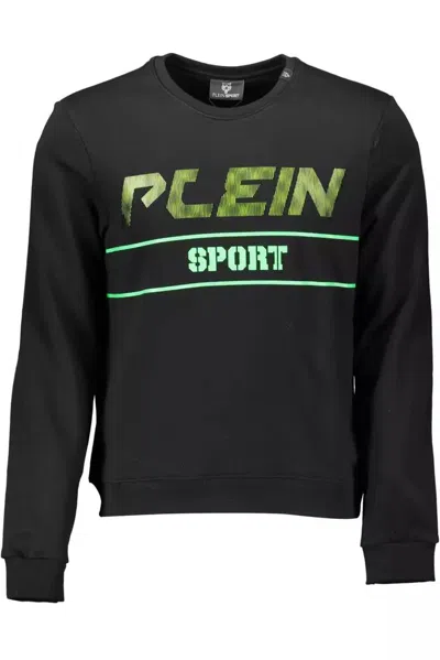 Shop Plein Sport Sleek Cotton Sweatshirt With Bold Men's Accents In Black