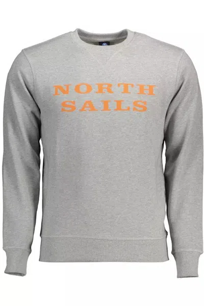 Shop North Sails Chic Round Neck Printed Men's Sweatshirt In Grey