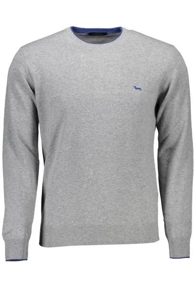 Shop Harmont & Blaine Elegant Sweater With Contrasting Men's Accents In Grey