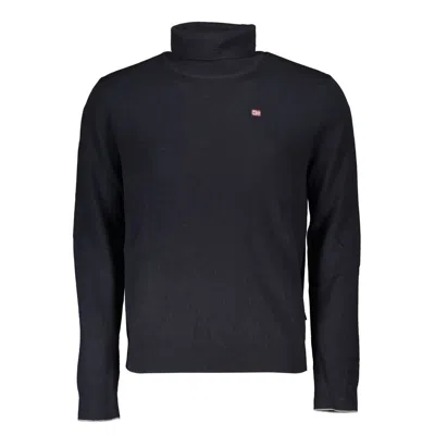 Shop Napapijri High-neck Embroide Men's Sweater In Black