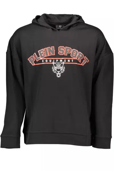 Shop Plein Sport Sleek Hooded Sweatshirt With Print Men's Detail In Black