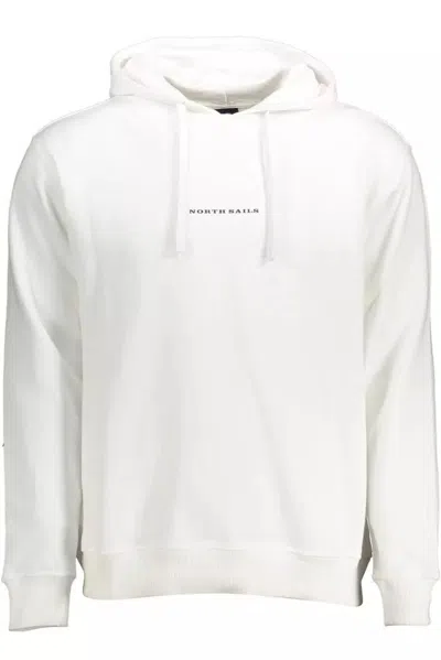 Shop North Sails Sleek Cotton Hooded Men's Sweatshirt In White