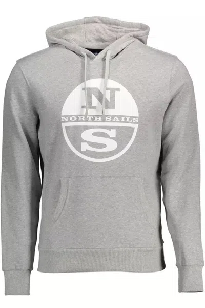 Shop North Sails Chic Hooded Cotton Men's Sweatshirt In Grey