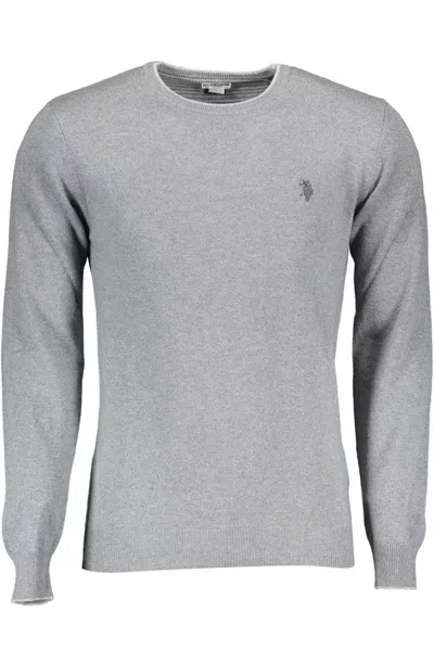 Shop U.s. Polo Assn U. S. Polo Assn. Elegant Slim Fit Sweater With Contrast Men's Details In Grey