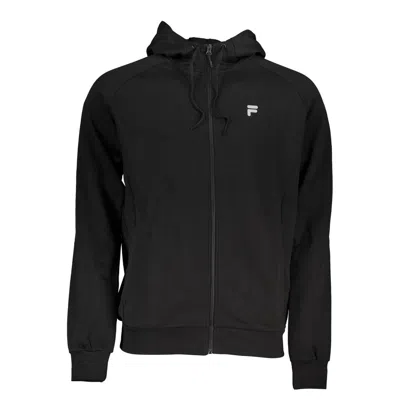 Shop Fila Sleek Hooded Zip-up Men's Sweatshirt In Black