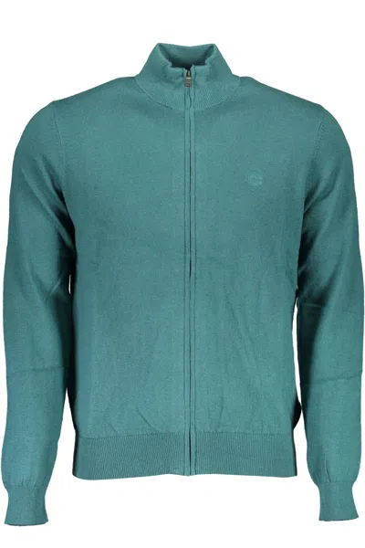 Shop North Sails Wool-blend Zip Cardigan With Men's Embroidery In Green